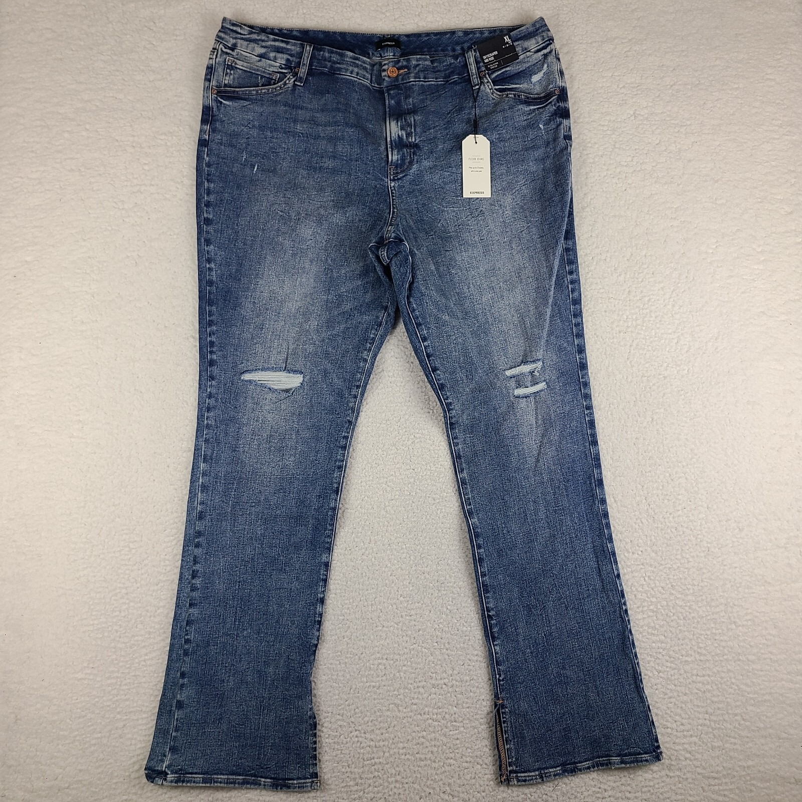 Express Jeans Women Xl 18 20 22 Blue Skyscraper Mid Rise Ultra Hyper Stretch New